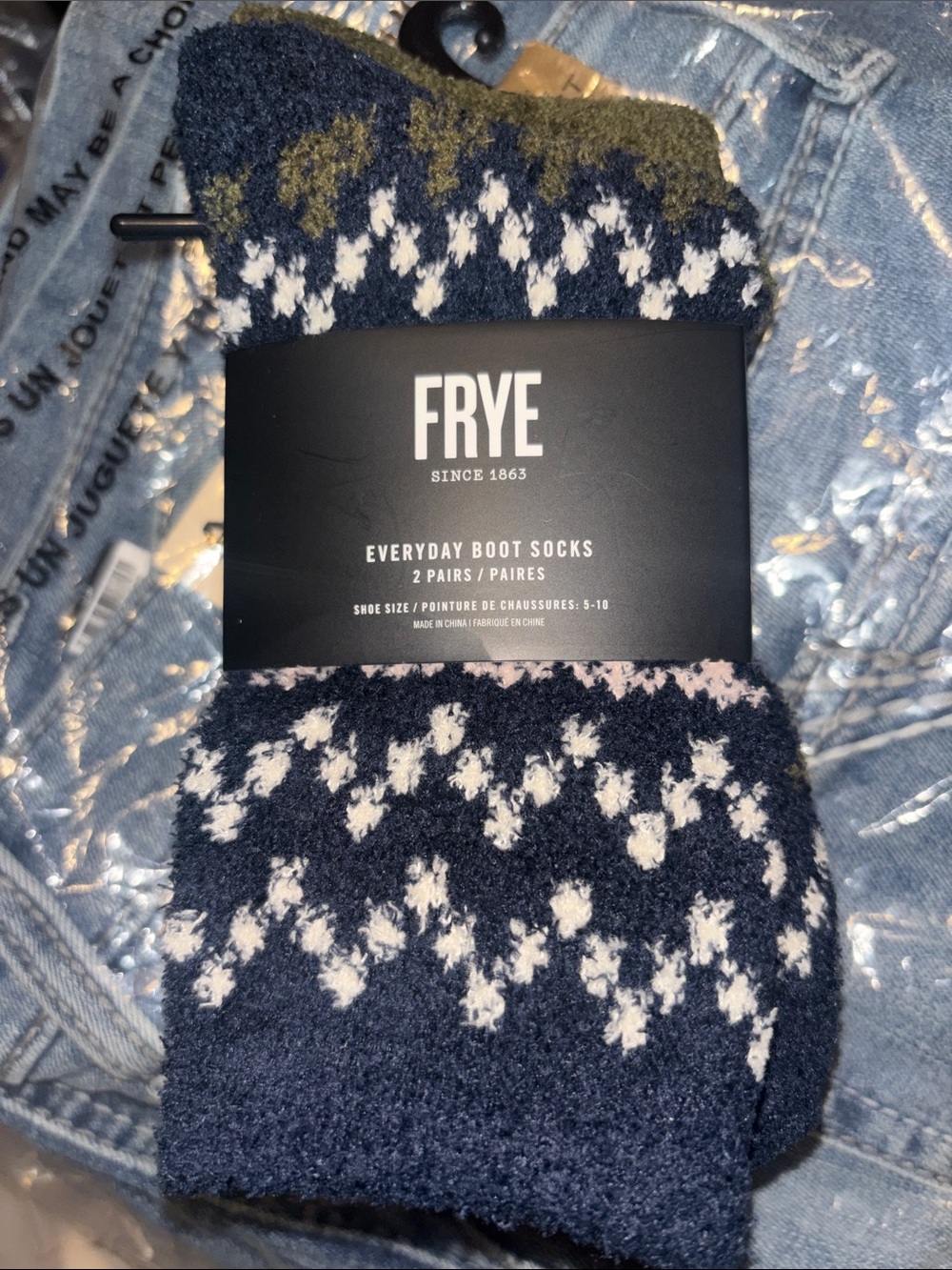 FRYE Navy, White & Olive Everyday Boot Socks - 2 Pack
